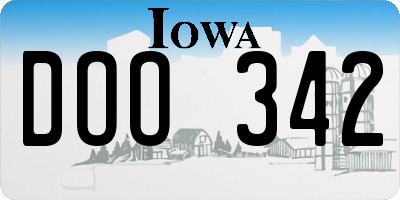 IA license plate DOO342