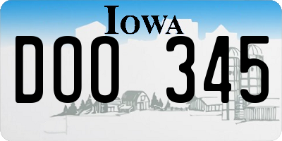 IA license plate DOO345