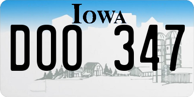 IA license plate DOO347