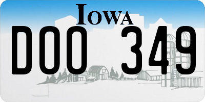 IA license plate DOO349