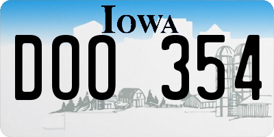 IA license plate DOO354