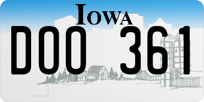 IA license plate DOO361