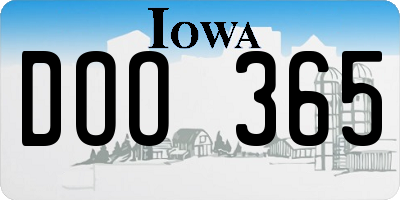 IA license plate DOO365