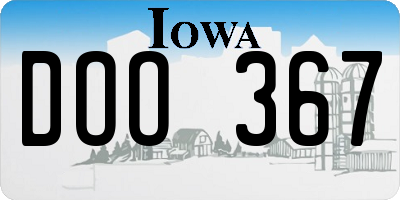 IA license plate DOO367
