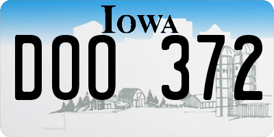 IA license plate DOO372