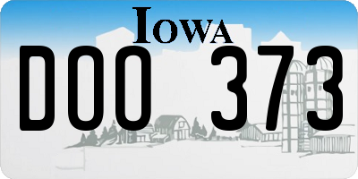 IA license plate DOO373
