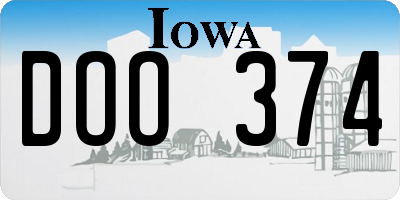 IA license plate DOO374