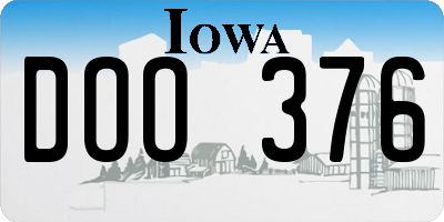 IA license plate DOO376