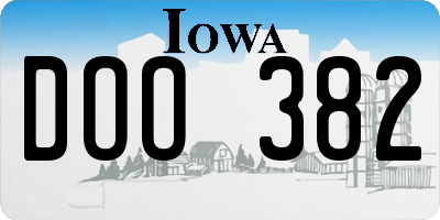 IA license plate DOO382