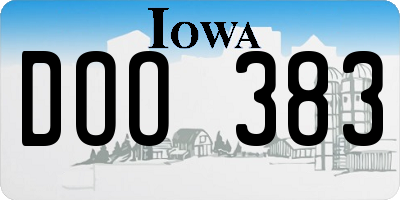 IA license plate DOO383