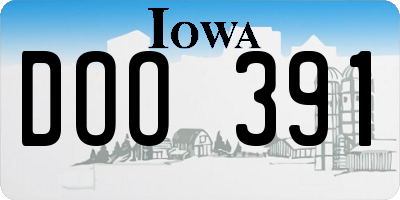 IA license plate DOO391