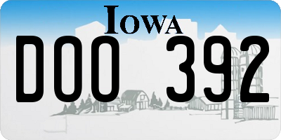 IA license plate DOO392