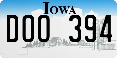 IA license plate DOO394
