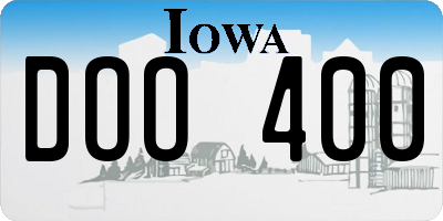 IA license plate DOO400