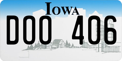 IA license plate DOO406