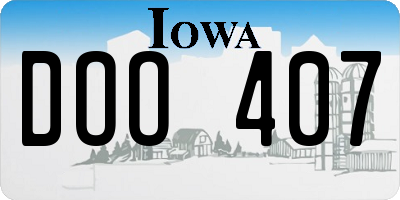 IA license plate DOO407