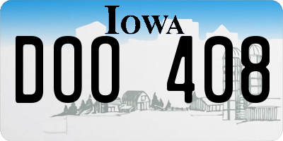 IA license plate DOO408