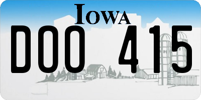 IA license plate DOO415