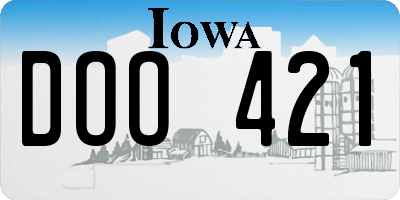 IA license plate DOO421