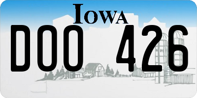 IA license plate DOO426