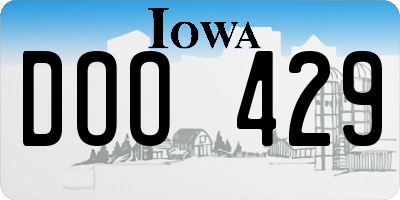 IA license plate DOO429