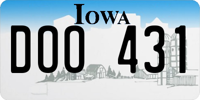 IA license plate DOO431