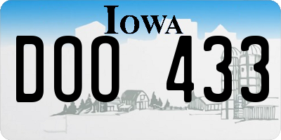 IA license plate DOO433