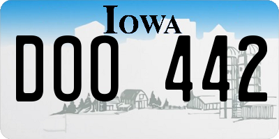 IA license plate DOO442