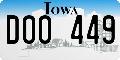 IA license plate DOO449