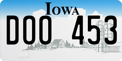 IA license plate DOO453
