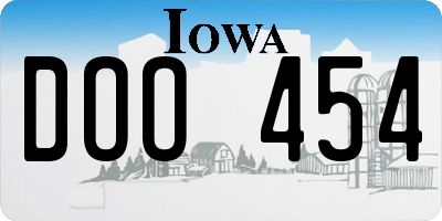 IA license plate DOO454