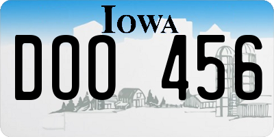 IA license plate DOO456