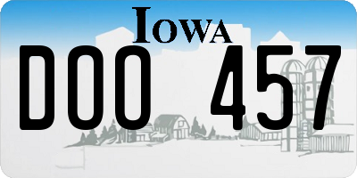 IA license plate DOO457