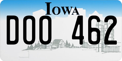 IA license plate DOO462