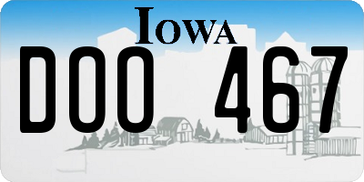 IA license plate DOO467