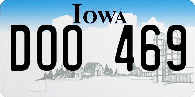 IA license plate DOO469