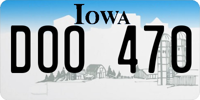 IA license plate DOO470