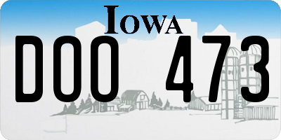 IA license plate DOO473