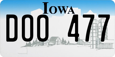 IA license plate DOO477