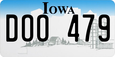 IA license plate DOO479