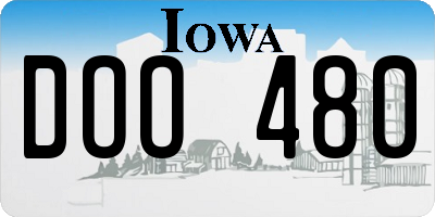 IA license plate DOO480