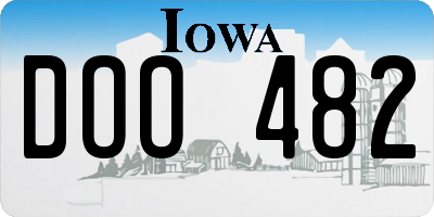 IA license plate DOO482