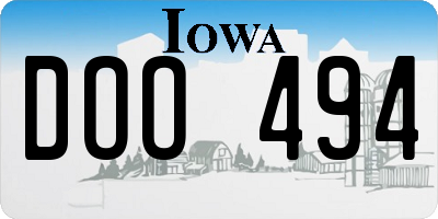 IA license plate DOO494