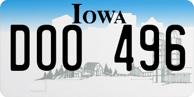 IA license plate DOO496