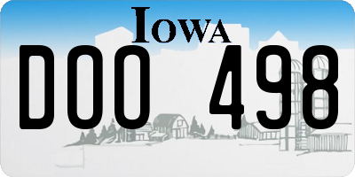 IA license plate DOO498