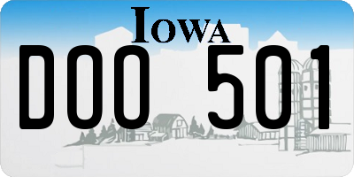 IA license plate DOO501