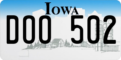 IA license plate DOO502