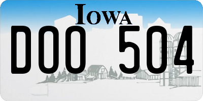 IA license plate DOO504