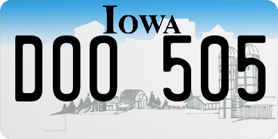 IA license plate DOO505