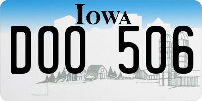 IA license plate DOO506